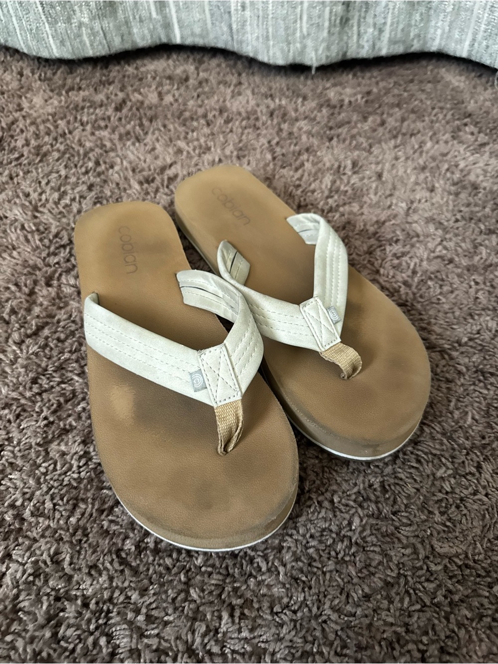 Cobian women’s White and Tan Flip Flop Sandals